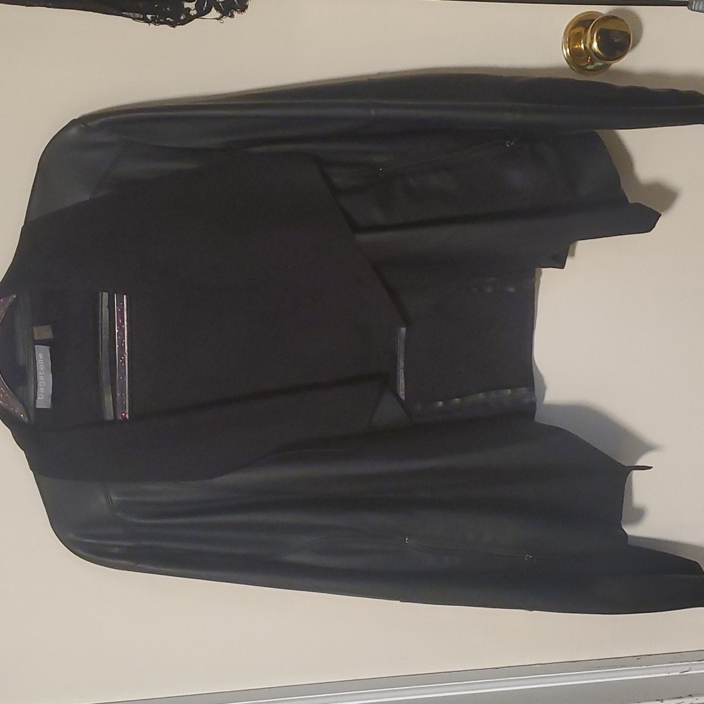 Faux leather light spring jacket